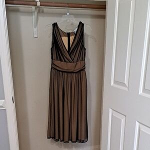 VINTAGE Black and Tan Cocktail Dress